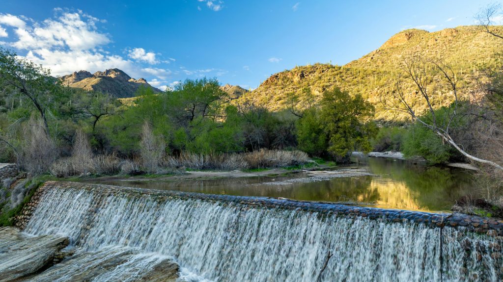 pexels-photo-29920772-29920772 Peaceful Sabino Canyon Dam and Waterfall